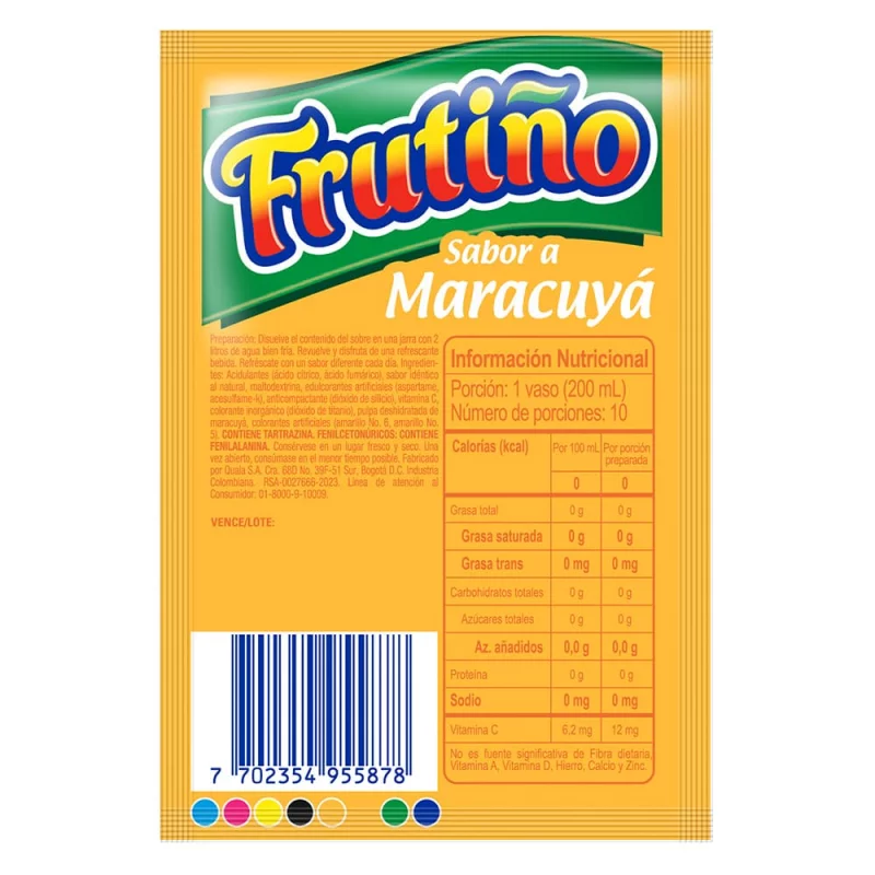 Fresco Frutiño Maracuyá 2 Litros Sobre x 10 g