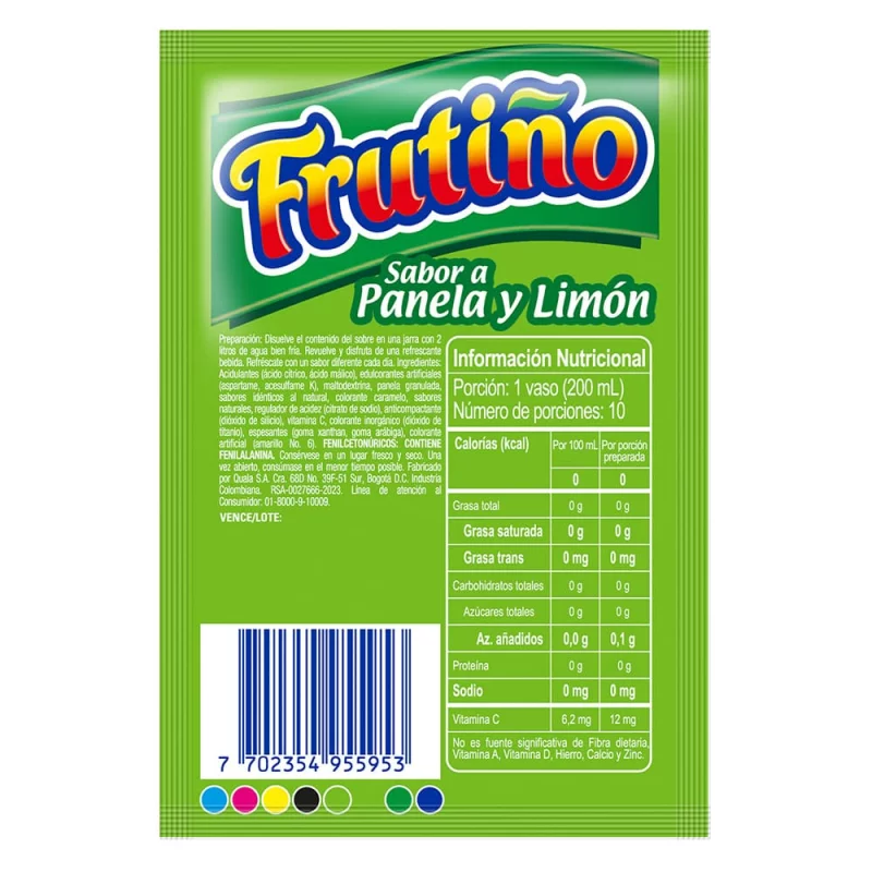 Fresco Frutiño Panela Limón 2 Litros Sobre x 10 g