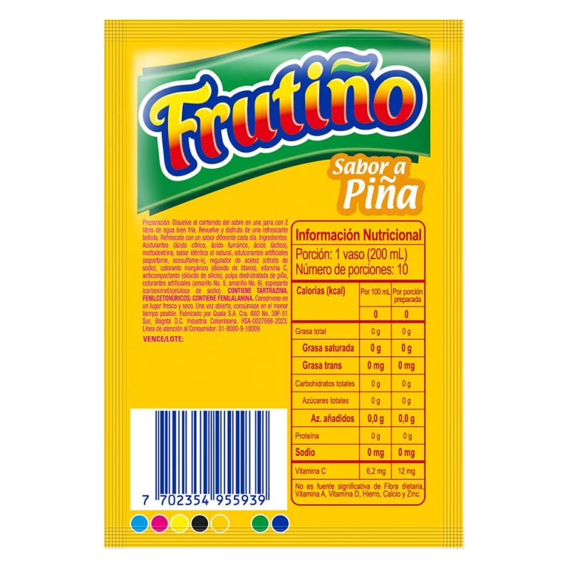 Fresco Frutiño Pina 2 Litros Sobre x 10 g