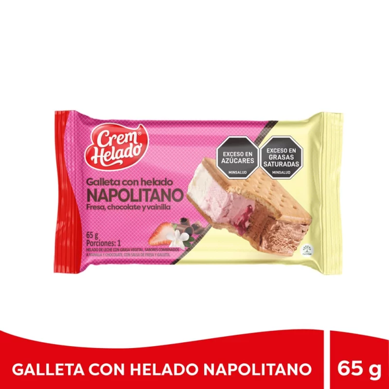 Galleta Con Helado Crem Helado Napolitano x 65 g