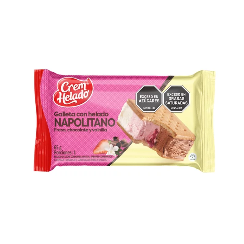 Galleta Con Helado Crem Helado Napolitano x 65 g