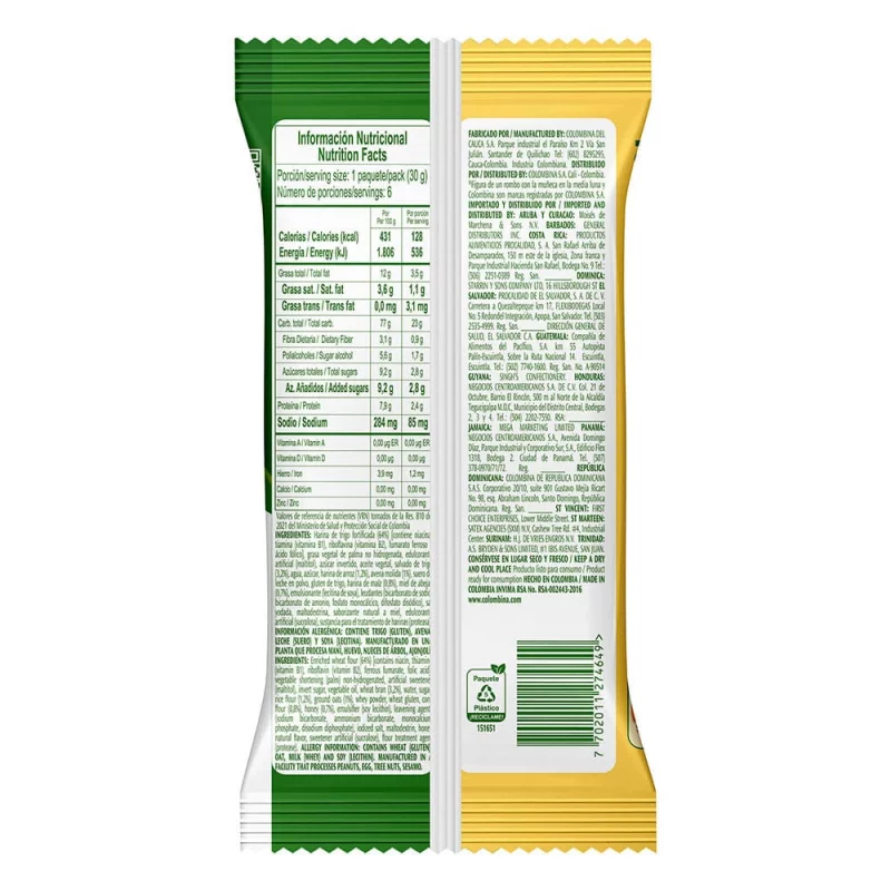 Galleta Crakeñas 100% Fibra Miel 180 g