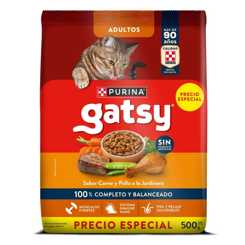 Gatsy Pollo Y Carne Precio Especial AduLitrosos x 500 g