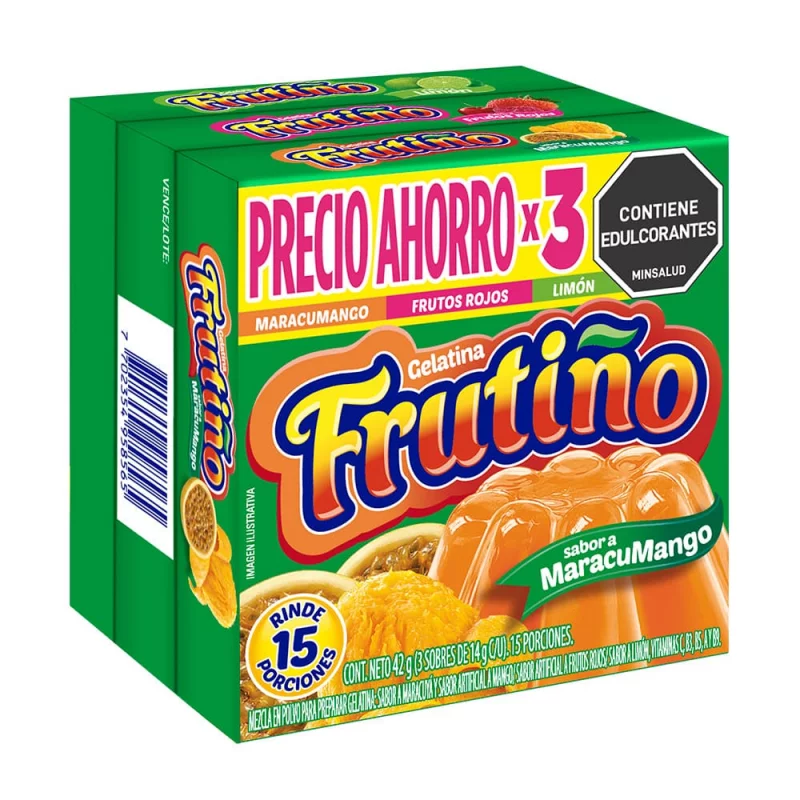 Gelatina Frutino 3 und x 14 g c/u Surtida x 42 g