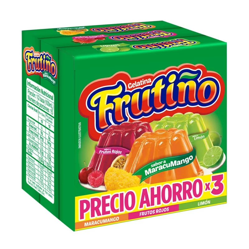 Gelatina Frutino 3 und x 14 g c/u Surtida x 42 g