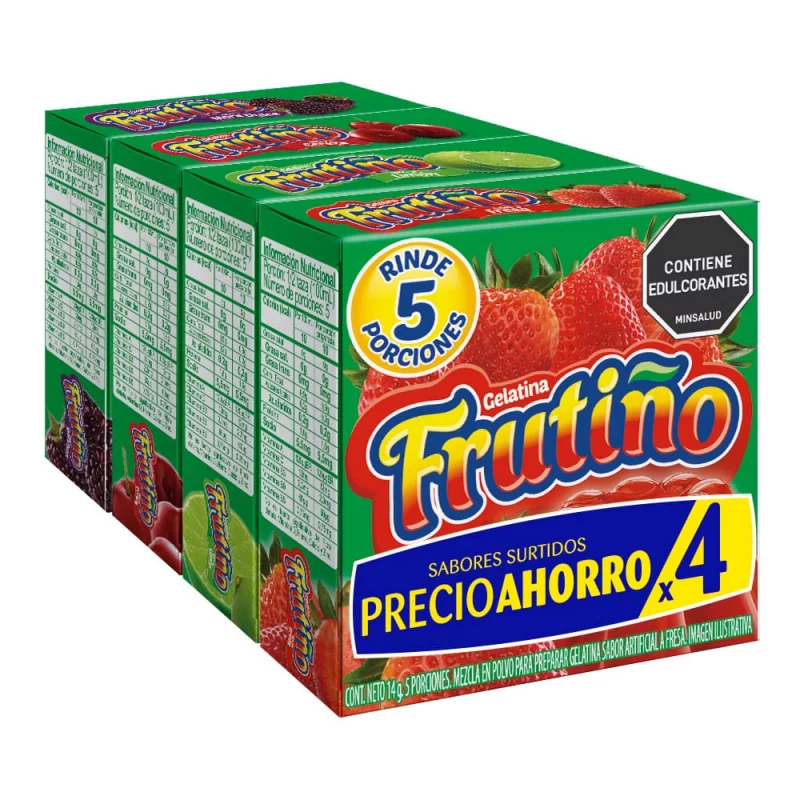 Gelatina Frutino Fourpack 4 und Surtidas x 56 g