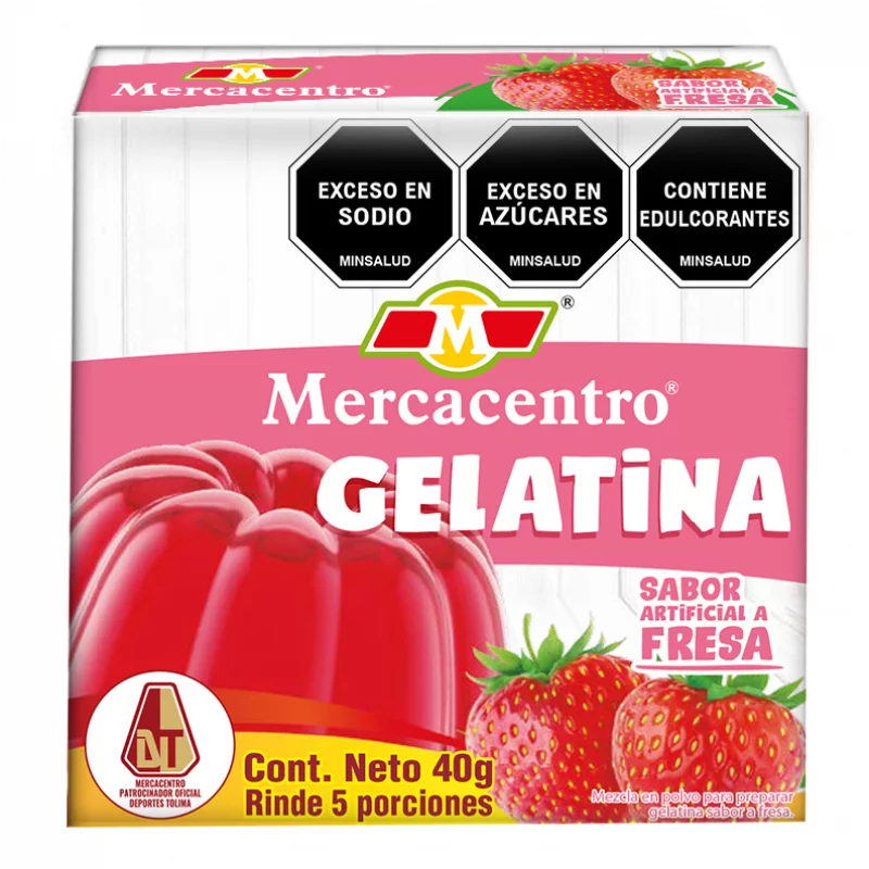 Gelatina Mercacentro Fresa 40 g