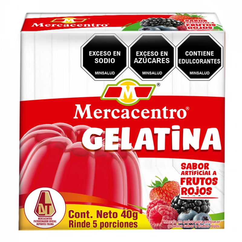 Gelatina Mercacentro Frutos Rojos 40 g