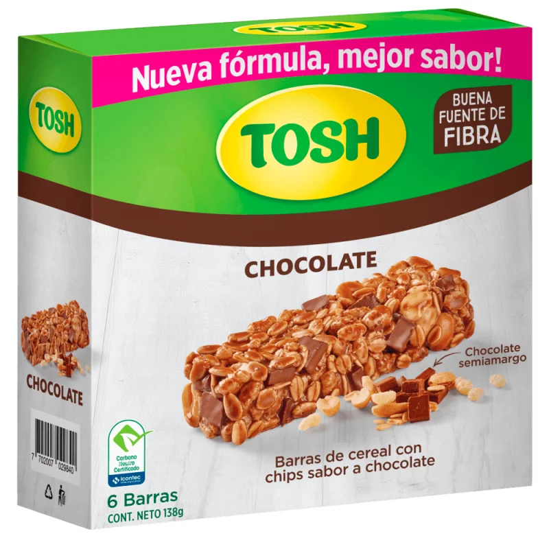 Granola Tosh  6 Barras Chocolate 138 g