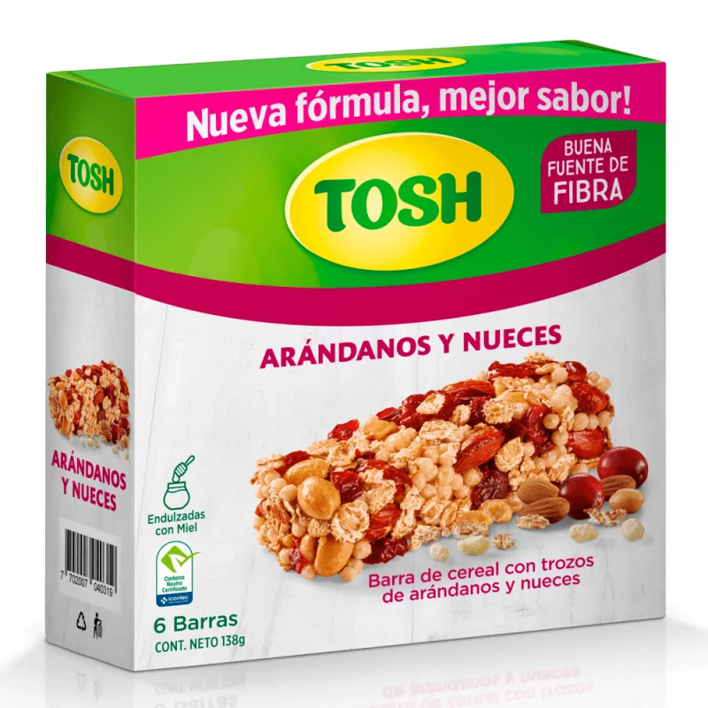 Granola Tosh 6 Barras Arándanos 138 g