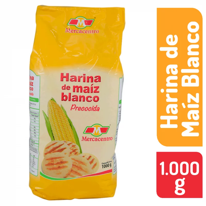 Harina De Maíz Blanca Mercacentro 1000 g