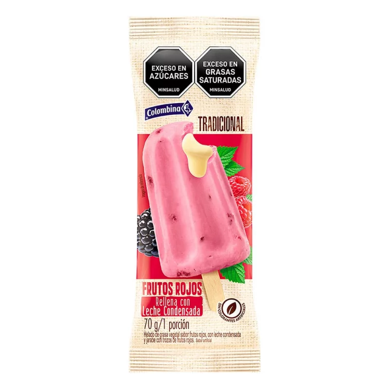 Helado Colombina Tradiciónal Relleno Frutos Rojos x 70 g