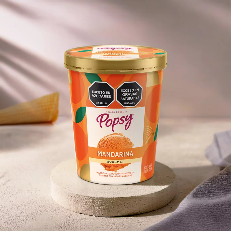 Helado Popsy Gourmet Mandarina 1 Litro - 600 g