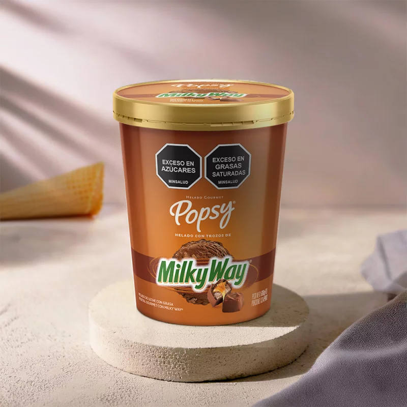 Helado Popsy Gourmet Milky Way 1 Litro/600 g