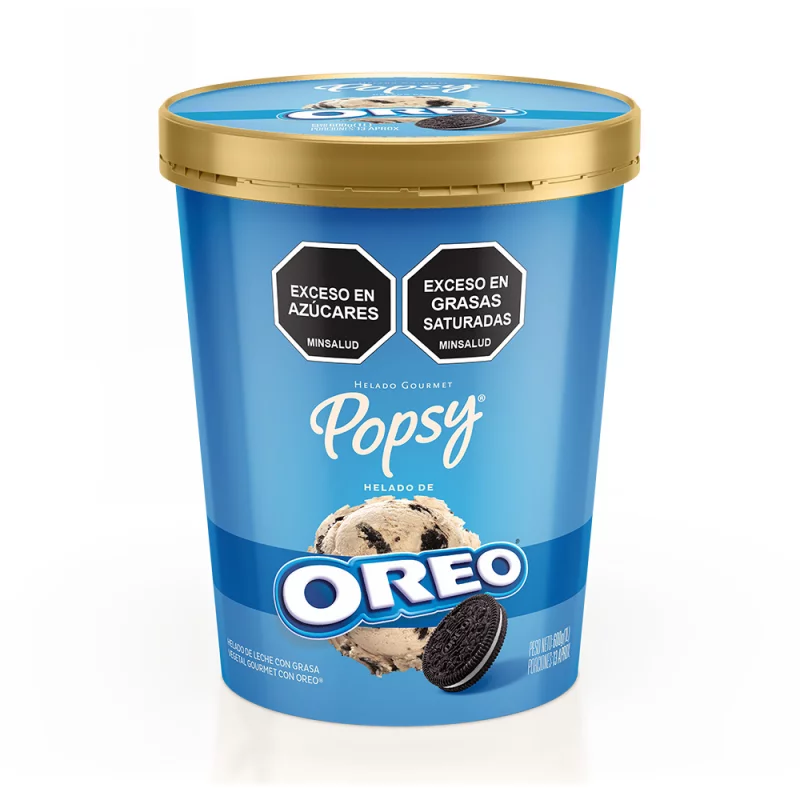 Helado Popsy Gourmet Oreo 1 Litro/600 g
