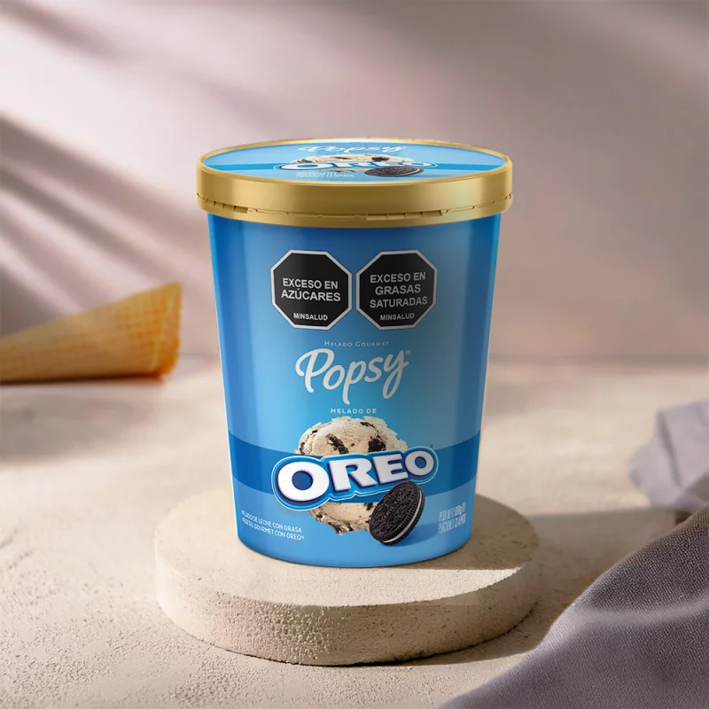 Helado Popsy Gourmet Oreo 1 Litro/600 g