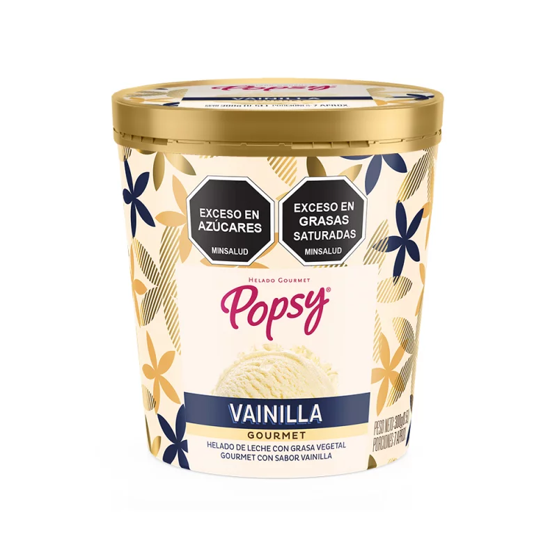 Helado Popsy Gourmet Vainilla 1/2 Litro/300 g