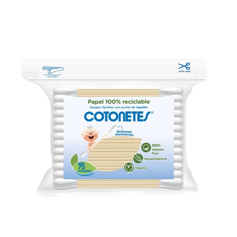 Hisopos Flexibles Cotonetes Con Puntas De Algodón x 75 und