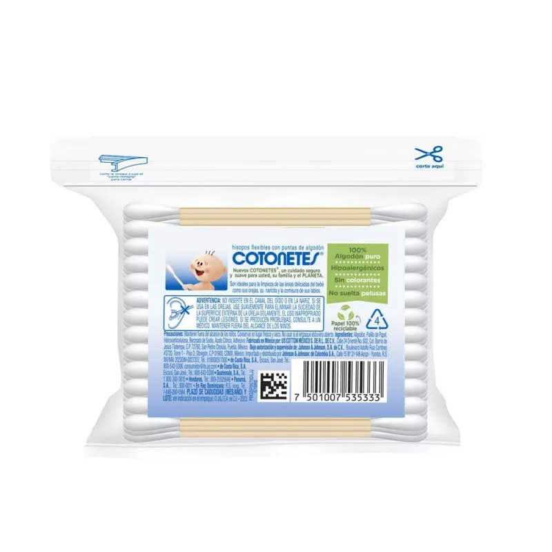Hisopos Flexibles Cotonetes Con Puntas De Algodón x 75 und