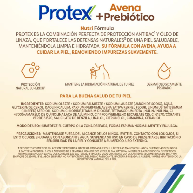 Jabón Antibacterial en barra Protex Avena 3undx110g