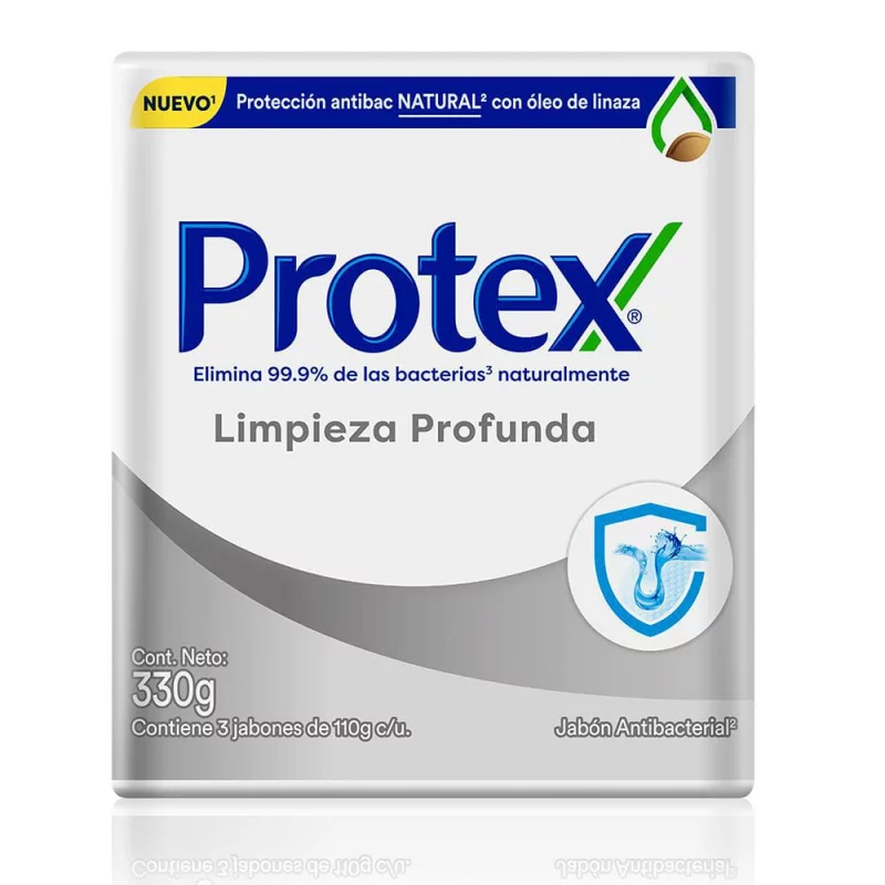 Jabón Antibacterial en barra Protex Limpieza Profunda 110g x 3Und