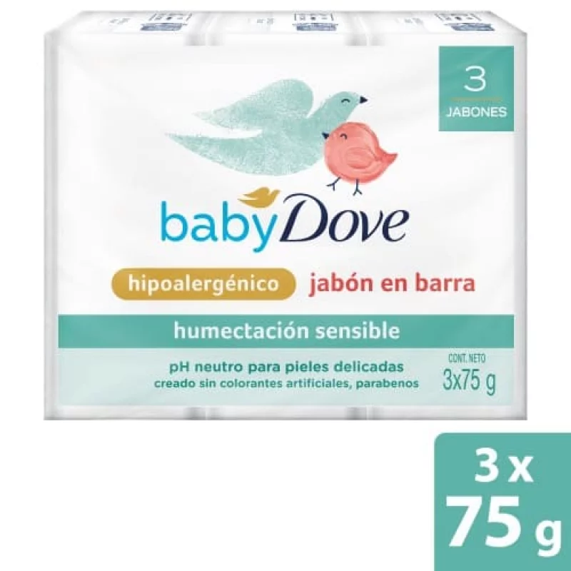 Jabon Baby Dove 3 x 75 g Humec.Sensibl