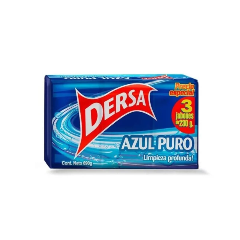 Jabon Dersa Azul Puro Bicarbonato Barra 3 und x 690 g