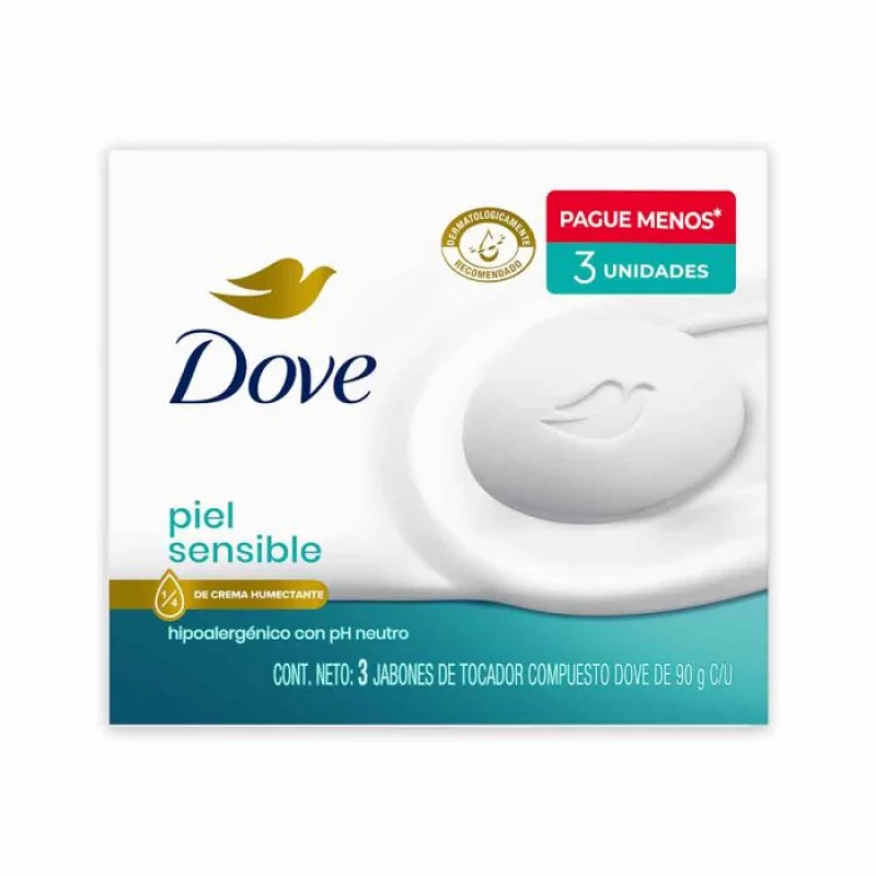 Jabón Dove Piel Sensible 3 und x 270 g