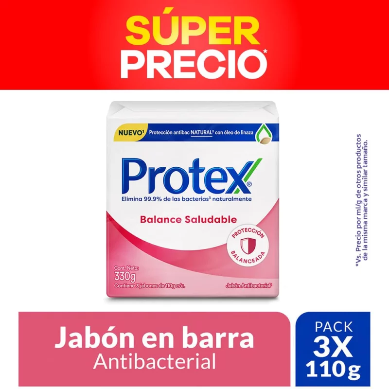 Jabón en barra Protex Balance Saludable  110g x 3 Und