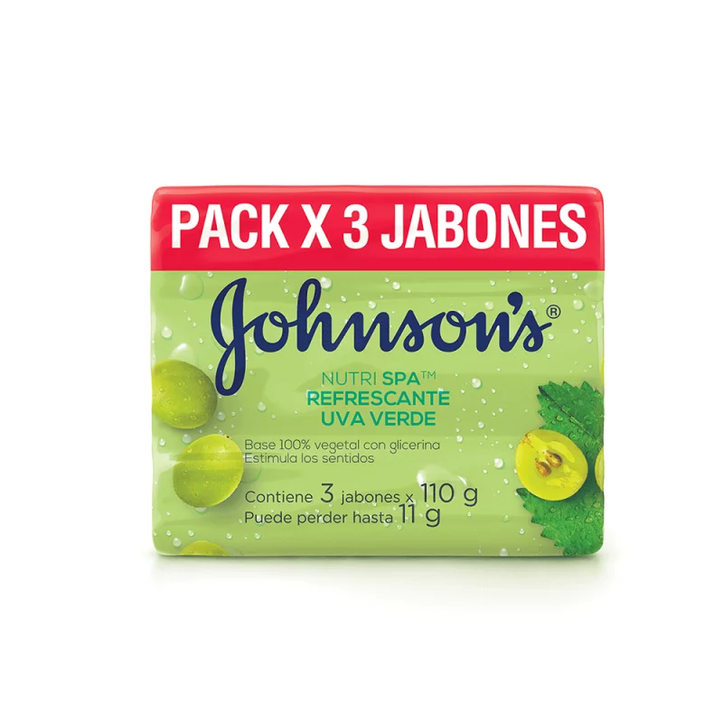 Jabón Johnson Adulto Uva Refrescante - 3x110 g