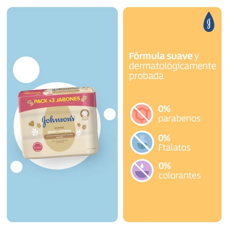 Jabon Johnson Baby 3X110 g Avena