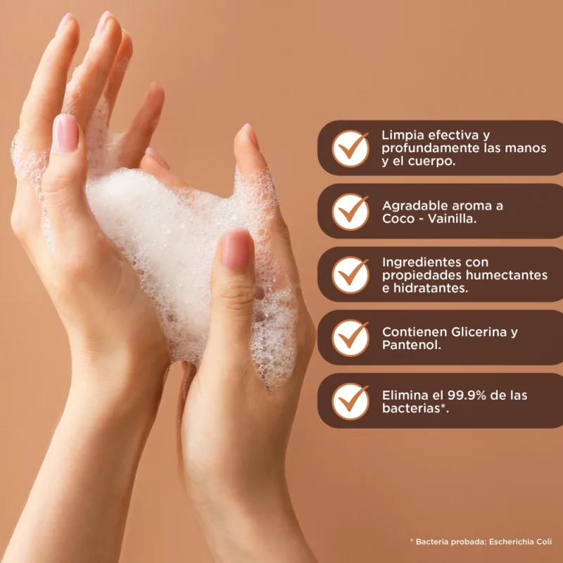 Jabon Líquido Bacterion x 500 ml Doy Pack Coco