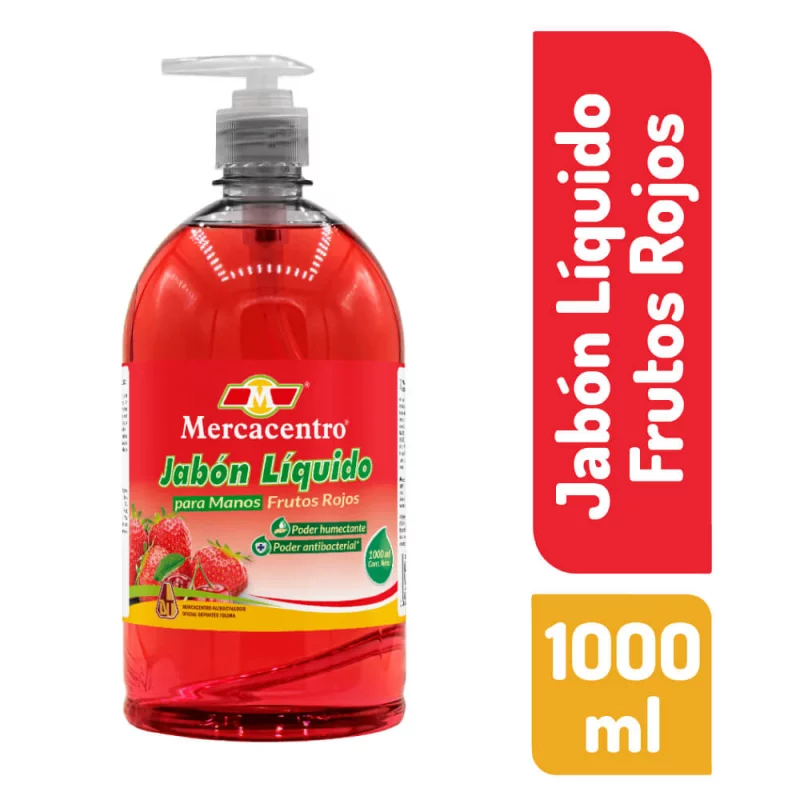 Jabon Liquido Mercacentro 1000 ml Frutos Rojos