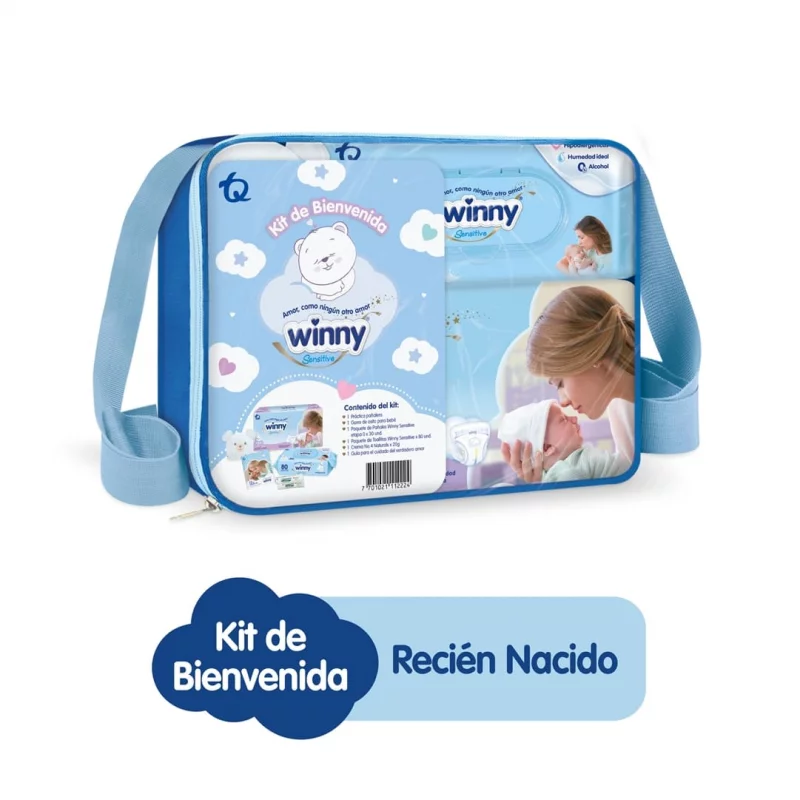 Kit Winny Sensitive de Bienvenida con Pañalera