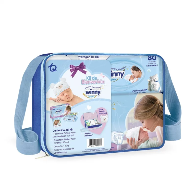 Kit Winny Sensitive de Bienvenida con Pañalera