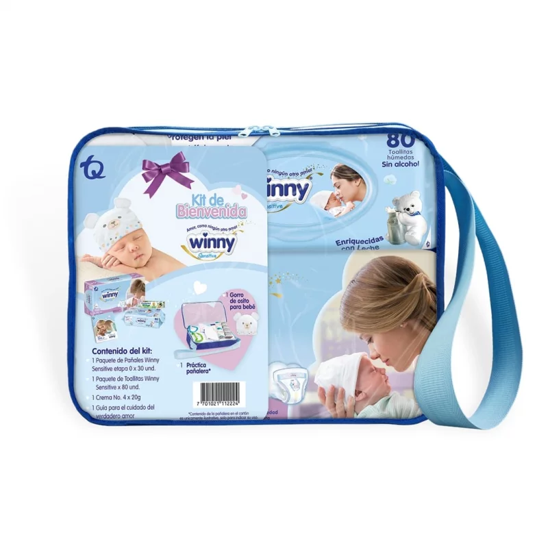 Kit Winny Sensitive de Bienvenida con Pañalera