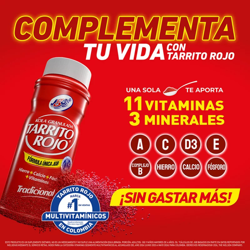 Kola Granulada Tarrito Rojo Vainilla 330 g + 50 g / 380 g