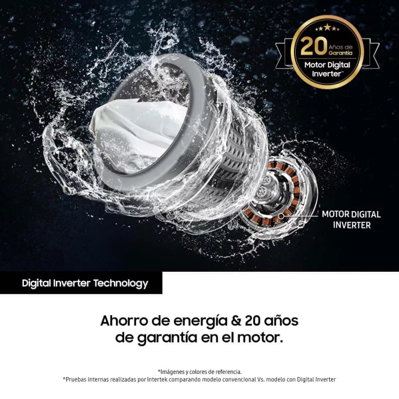 Lavadora Samsung 49 Libras (23 kg) Negra WA23C3554GV/CO