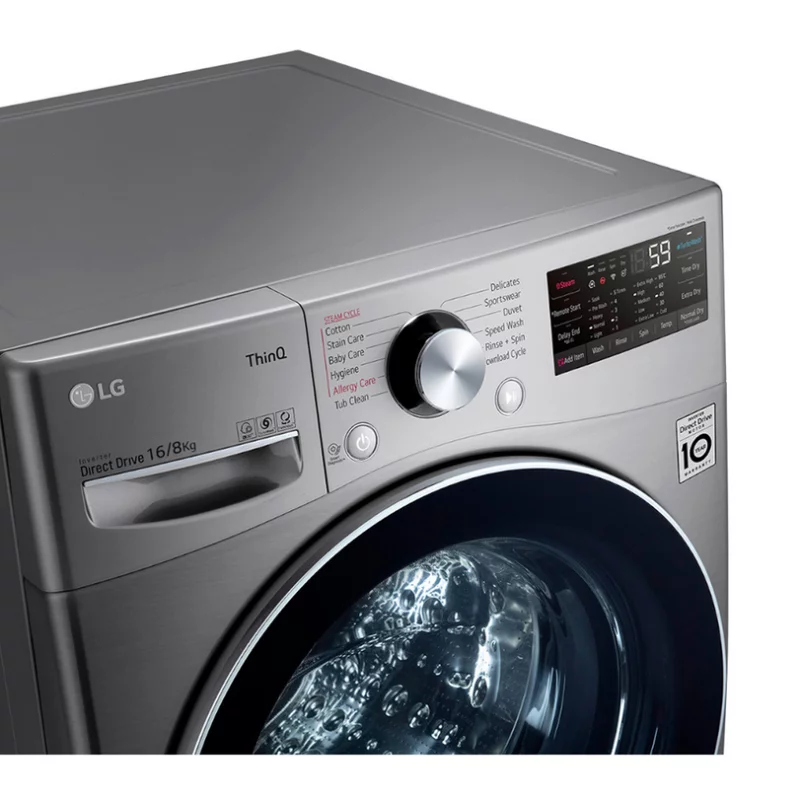 Lavadora Secadora LG Carga Frontal 16 kg WD16EG2S6 Gris