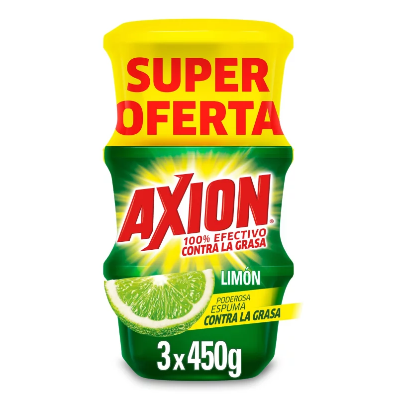 Lavaplatos en Crema Axion Limón 450 g x 3