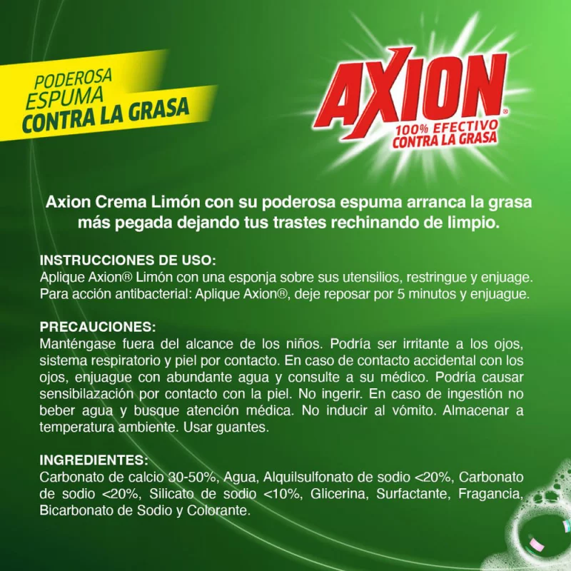Lavaplatos en Crema Axion Limón 450 g x 3