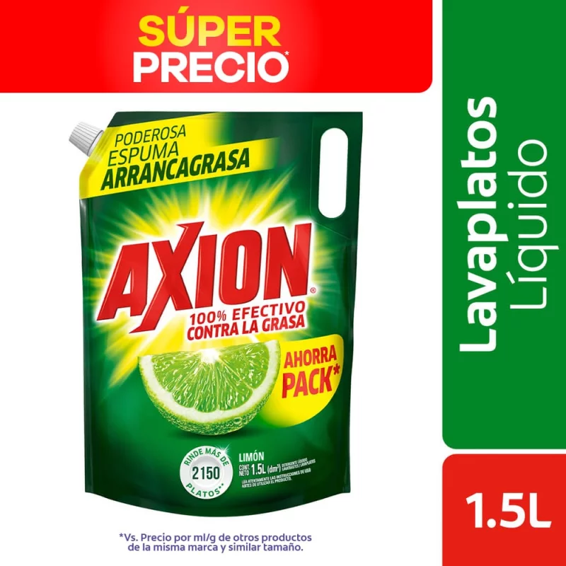 Lavaplatos Líquido Axion Limón 1.5L