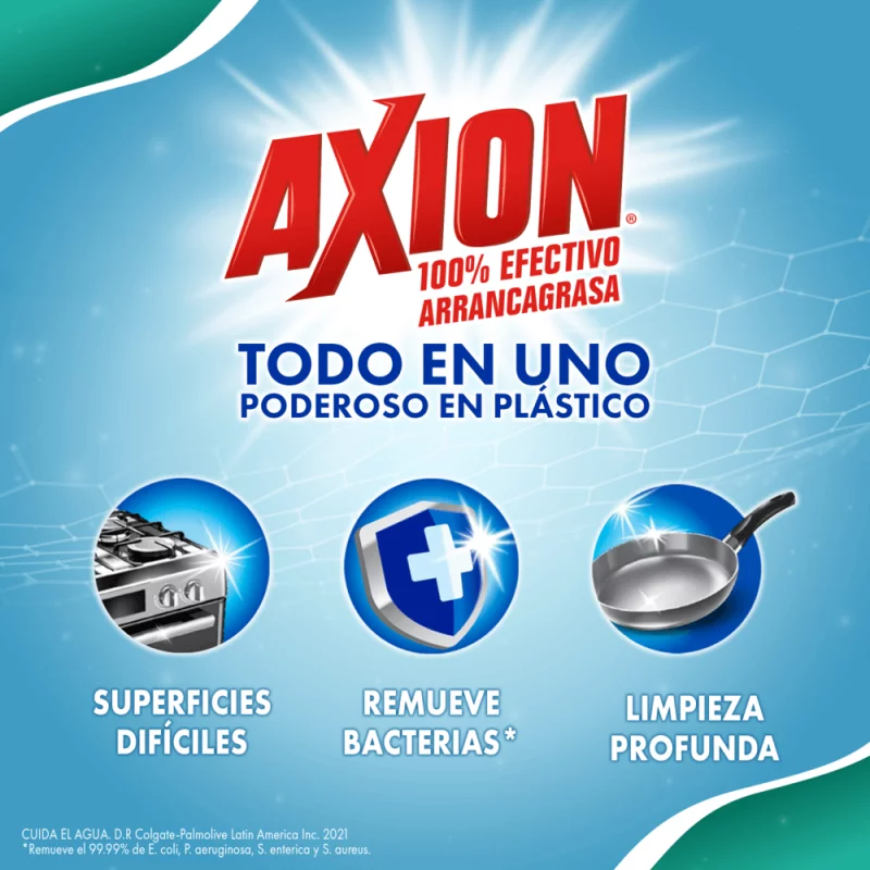 Lavaplatos Líquido Axion Poderoso en Plástico 1.5L