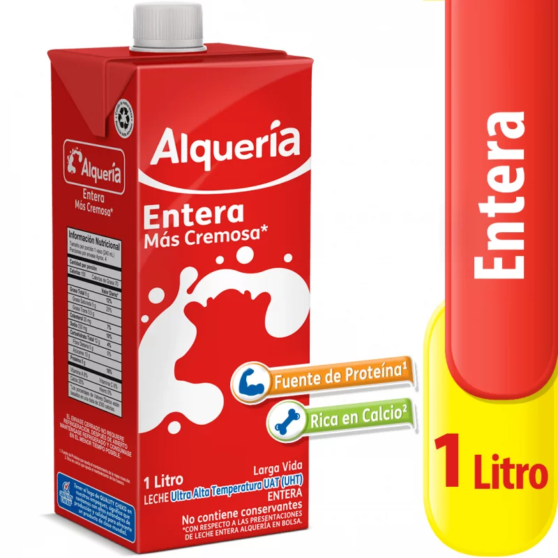Leche Alquería Tetra Pack Entera 1000 ml