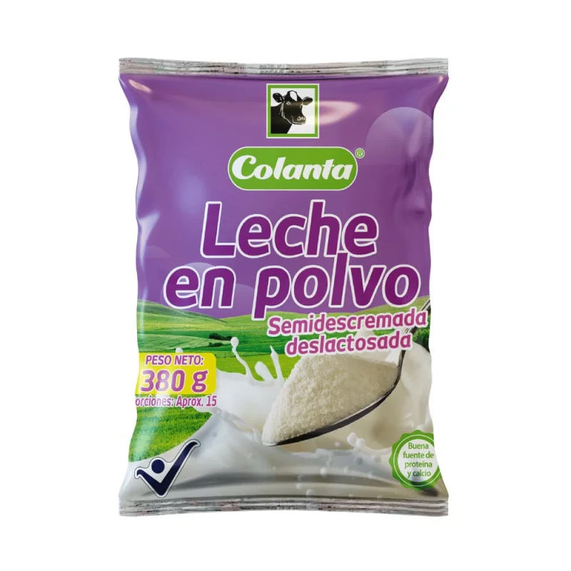 Leche Colanta En Polvo Deslactosada Semidescremada x 380 g
