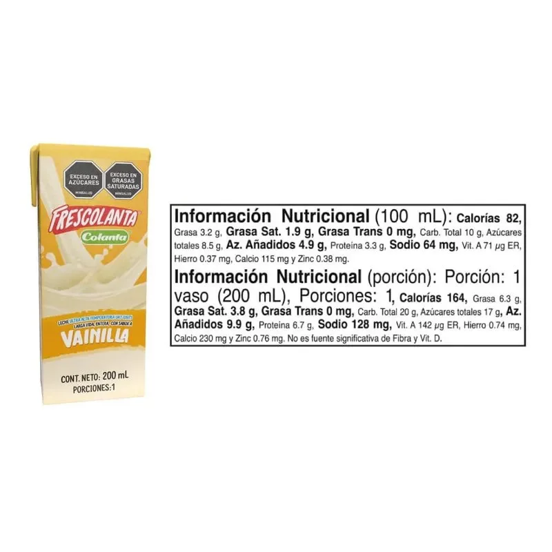 Leche Colanta Saborizada Uht Vainilla 200 ml