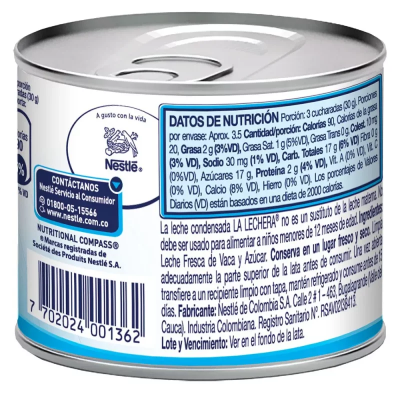 Leche Condensada La Lechera Tarro x 100 g