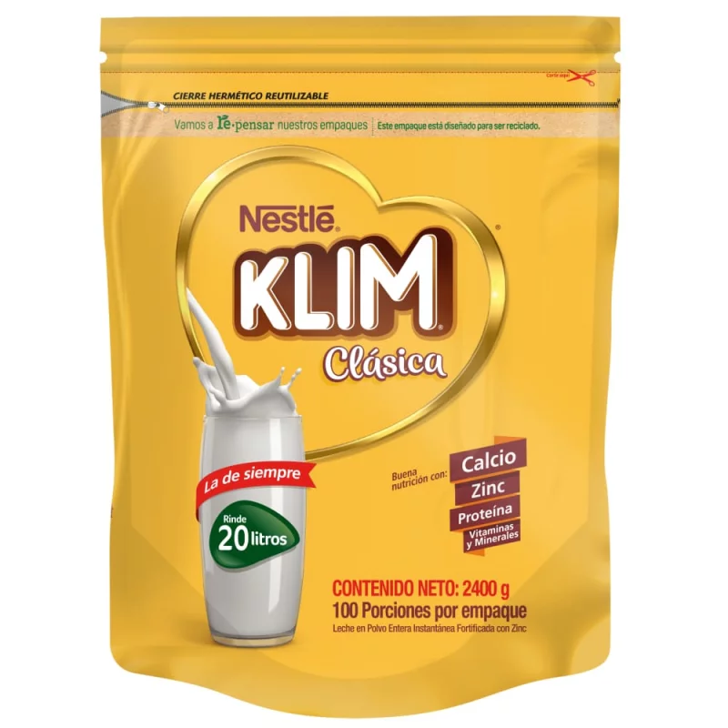 Leche Klim Entera Fortificada Bolsa 2400 g