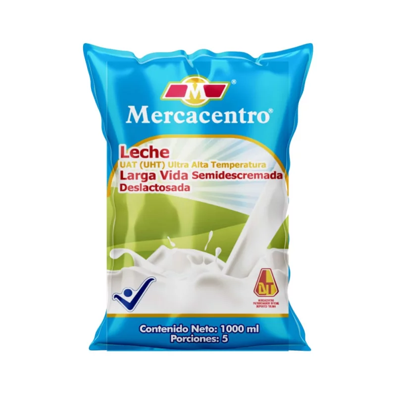Leche Mercacentro Larga Vida Deslactosada 6 und x 1000 ml c/u