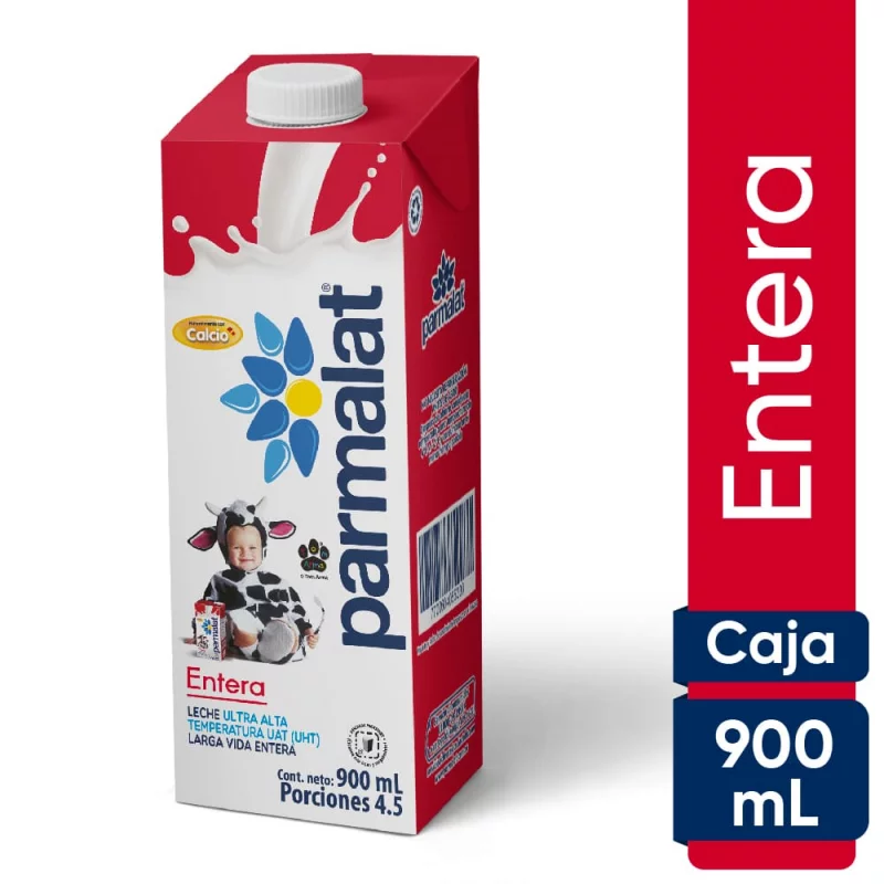 Leche Parmalat Brick UHT Entera x 900 ml